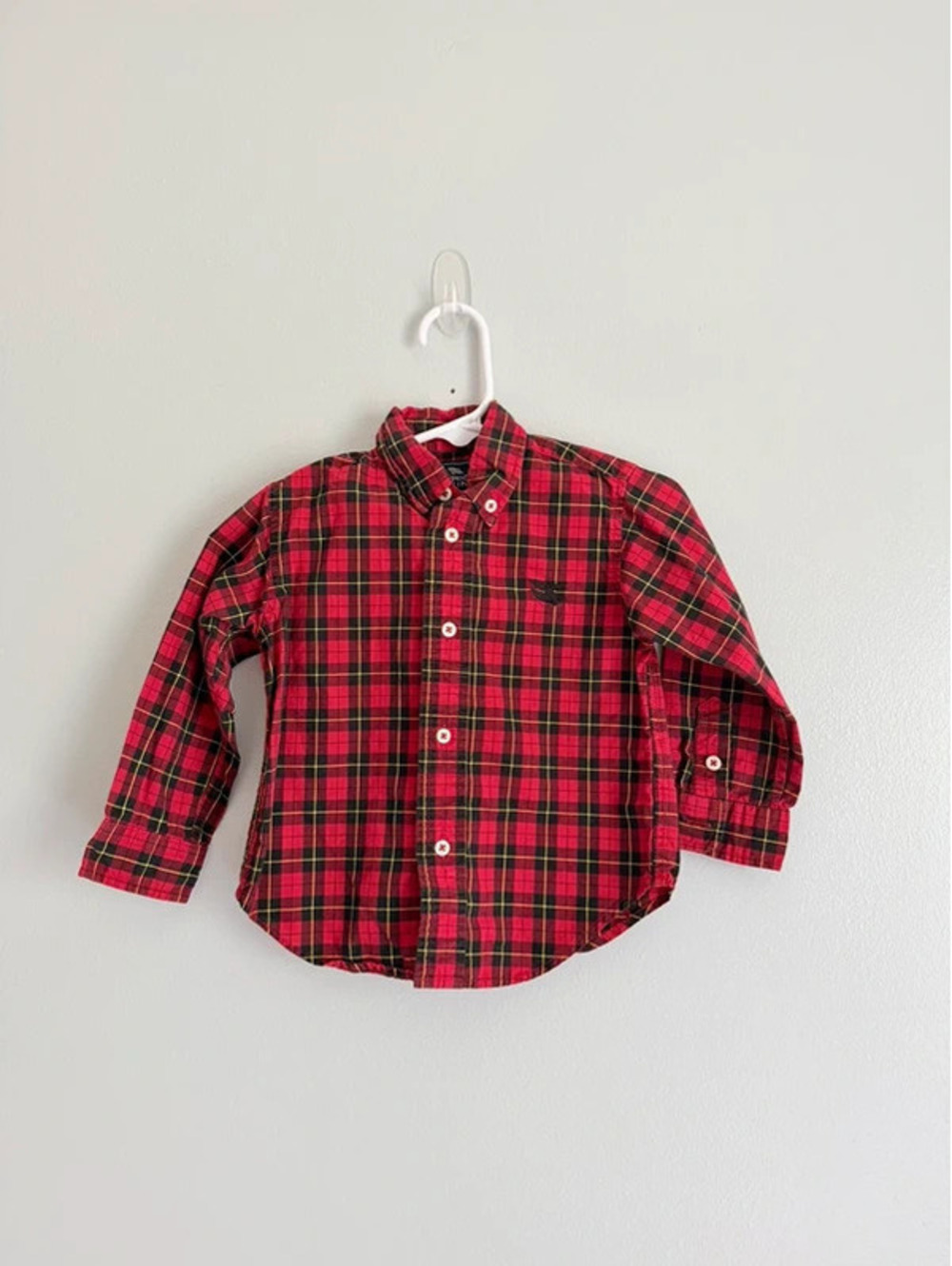 American Living Red Plaid Button Down Shirt 18M
